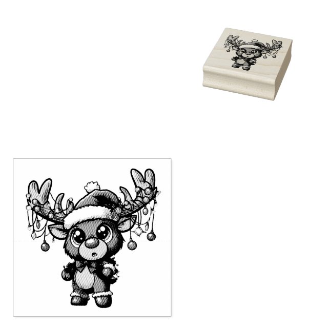 Weihnachts-Rentier-Briefmarke Gummistempel (Stempel)