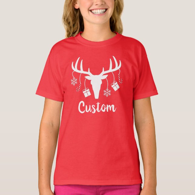 Weihnachts-Rentier Custom-T - Shirt (Vorderseite)