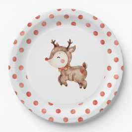 Weihnachts-Rentier-Erstgeburtspapierplatte Pappteller