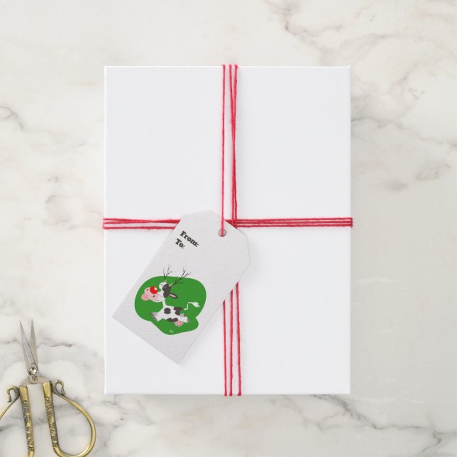 Weihnachts-Rentier-Geschenktag Geschenkanhänger (Mit Garn)