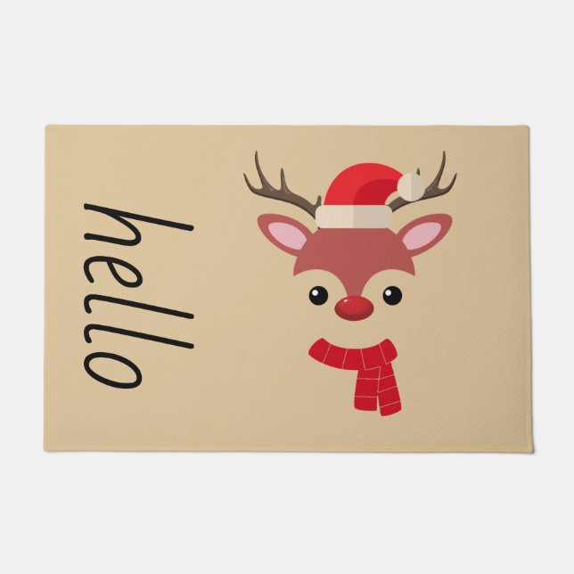 Weihnachts-Rentier-Gesicht Doormat Fußmatte (Vorderseite)