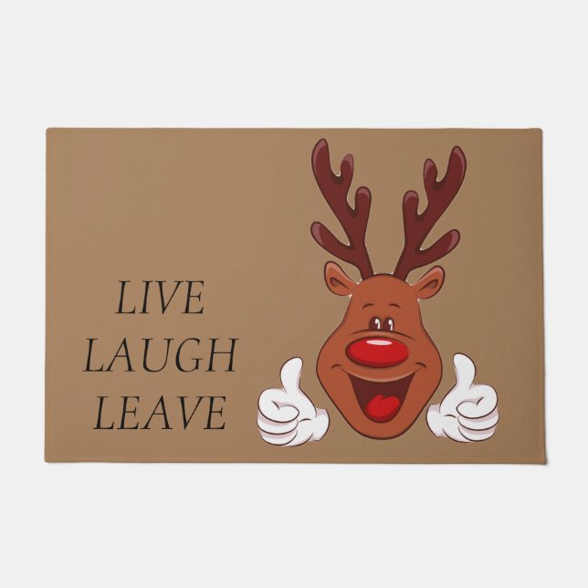 Weihnachts-Rentier-Gesicht Doormat Fußmatte (Vorderseite)