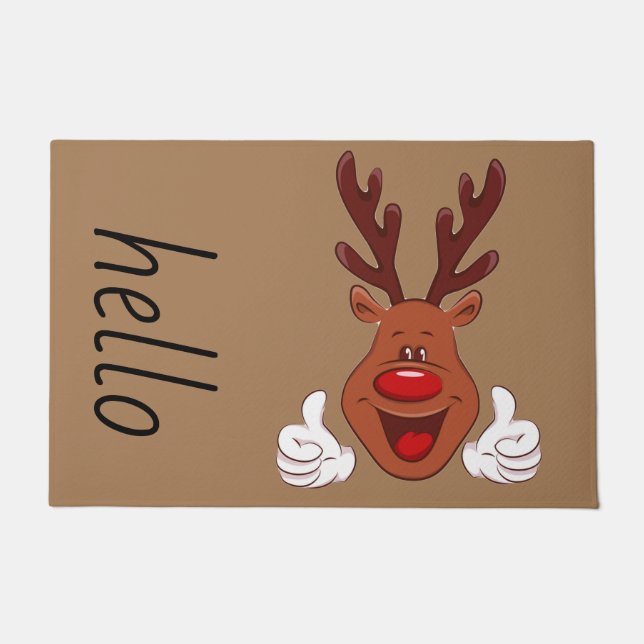 Weihnachts-Rentier-Gesicht Doormat Fußmatte (Vorderseite)