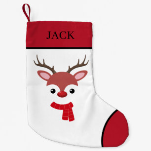 Weihnachts-Rentier-Gesicht Kleiner Weihnachtsfest Weihnachtsstrumpf