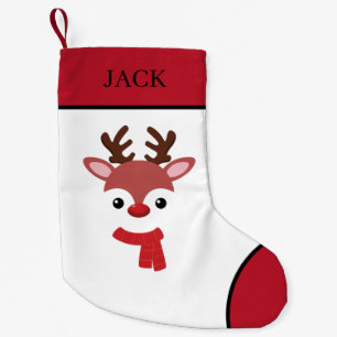 Weihnachts-Rentier-Gesicht Kleiner Weihnachtsfest Weihnachtsstrumpf