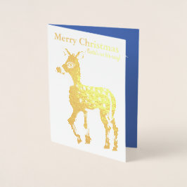 Weihnachts-Rentier-Gold-Foil-Grußkarte Folienkarte