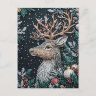 Weihnachts-Rentier-Grußkarte Postkarte