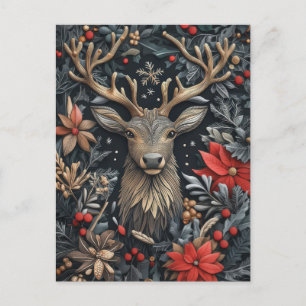 Weihnachts-Rentier-Grußkarte Postkarte