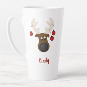 Weihnachts-Rentier Hirsch Personalisiert 17oz Milchtasse