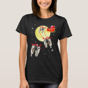 Weihnachts Rentier Husky Hund Schlitten Weihnachte T-Shirt
