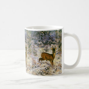 Weihnachts-Rentier im Winter-Forst Schnee Kaffeetasse