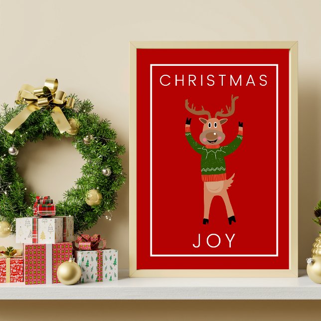 Weihnachts-Rentier in Cosy Sweater Art Print Poster (Von Creator hochgeladen)