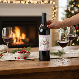 Weihnachts-Rentier Jingle & Mingle Personalisiert Weinetikett