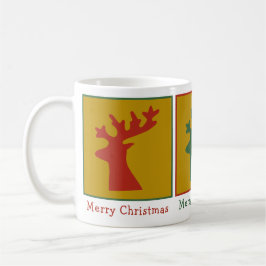 Weihnachts-Rentier Kopf Red Green & Gold Custom Kaffeetasse