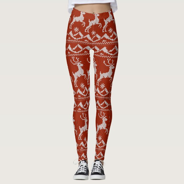 Weihnachts-Rentier-Leggings Leggings (Vorderseite)