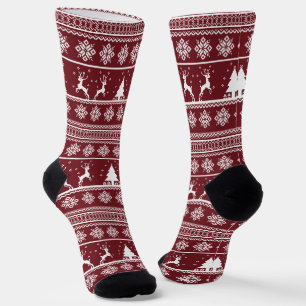 Weihnachts-Rentier-Pullovermuster Socken