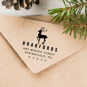 Weihnachts-Rentier-Rücksendeadresse Permastempel