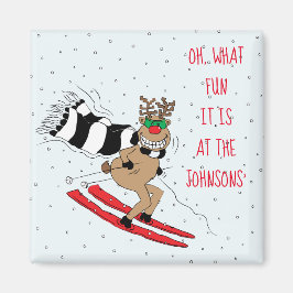 Weihnachts-Rentier-Skifahren Magnet
