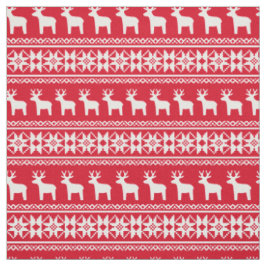 Weihnachts-Rentier-Snowflake-Muster Vintag Red Stoff