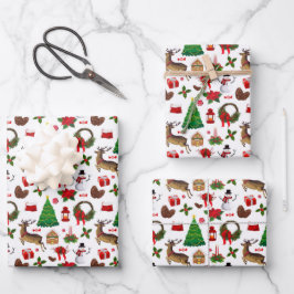 Weihnachts Rentier Snowmen Weihnachtsgeschenke Geschenkpapier Set