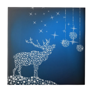 Weihnachts-Rentier & Sterne Fliese