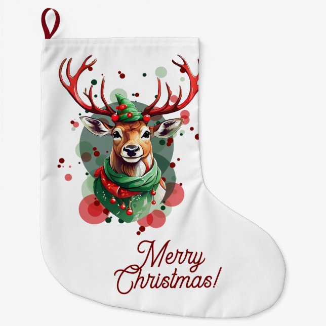 Weihnachts-Rentier-Strumpf Großer Weihnachtsstrumpf (Vorderseite)