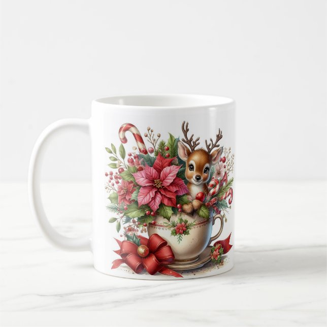 Weihnachts-Rentier-Tasse 4 Kaffeetasse (Links)