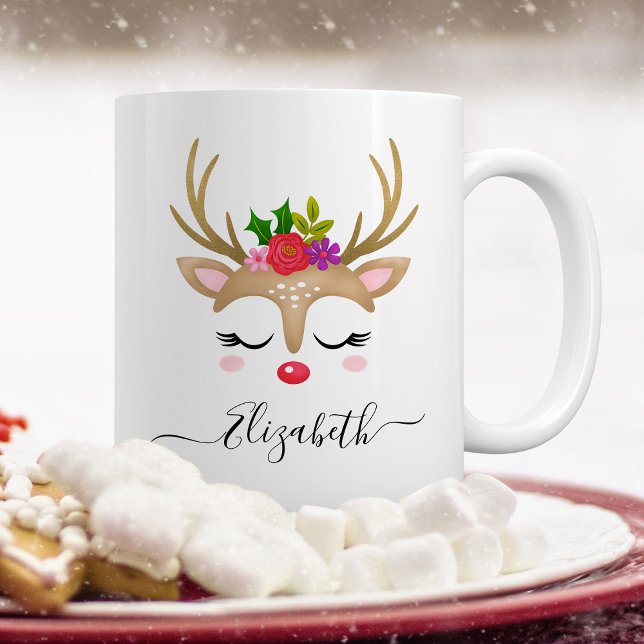 Weihnachts-Rentier-Tasse Zweifarbige Tasse (Von Creator hochgeladen)