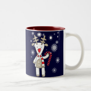 Weihnachts-Rentier-Tasse Zweifarbige Tasse