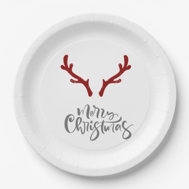 Weihnachts-Rentier-Teller Pappteller (Vorderseite)