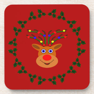 Weihnachts-Rentier-Untersetzer Getränkeuntersetzer
