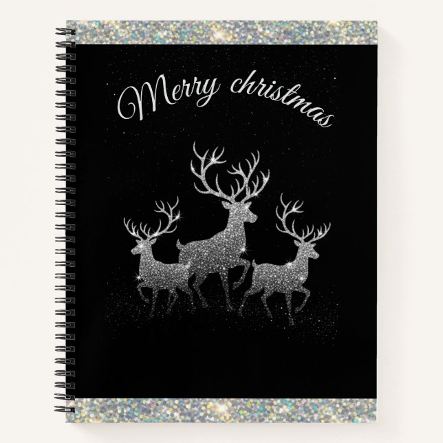 Weihnachts-Rentiere Notizbuch (Vorderseite)
