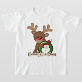 Weihnachts-Rentierferien-Cartoon T - Shirt