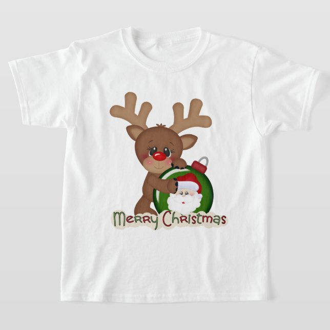 Weihnachts-Rentierferien-Cartoon T - Shirt (Ablage )
