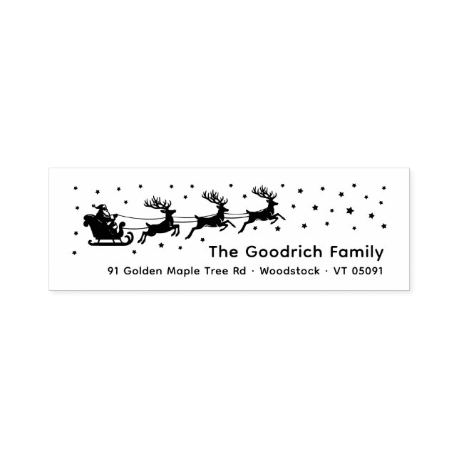 Weihnachts-Rentierfisch-Rücksendeadresse Permastempel (Design)