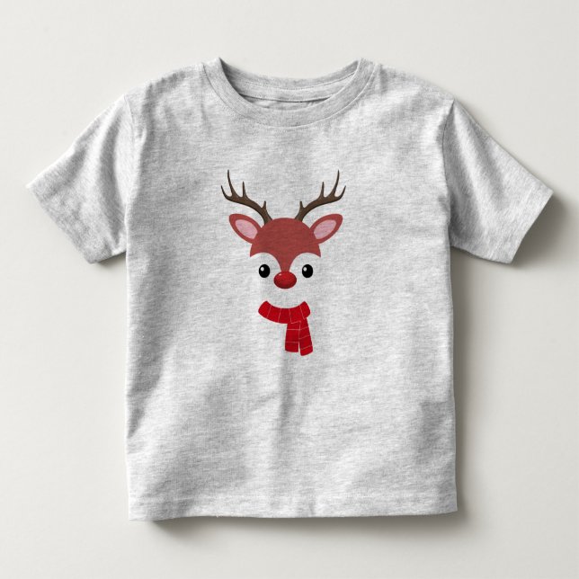 Weihnachts-Rentiergesicht Kleinkind T-shirt (Vorderseite)