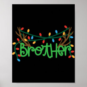Weihnachts-Rentiergeweih-Bruder-T-Shirt Poster