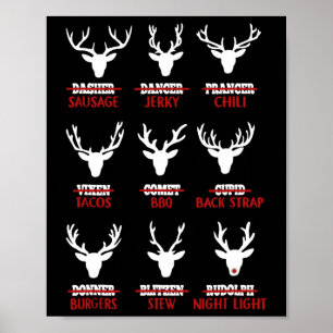 Weihnachts-Rentierjäger Hirschfleisch-Jagd Poster