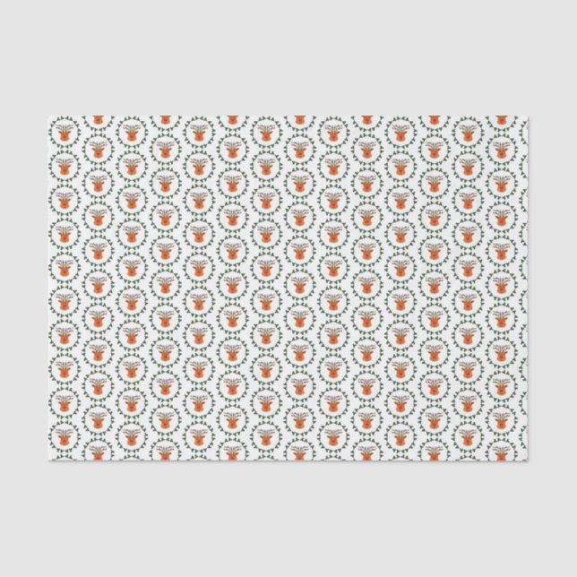 Weihnachts-Rentierpapier Seidenpapier (Vorderseite)