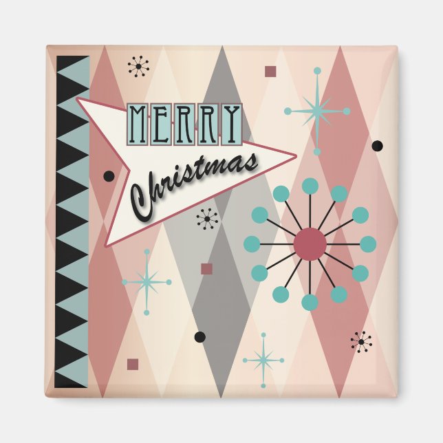 Weihnachts Retro 01 Magnet (Vorne)