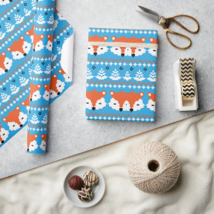 Weihnachts-Retro-fröhliches Muster-Festgeschenk Geschenkpapier