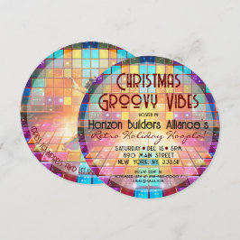 Weihnachts Retro Groovy Vibes Party Einladung