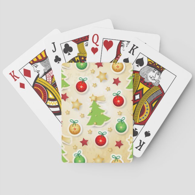 Weihnachts-Retro-Muster Spielkarten (Rückseite)