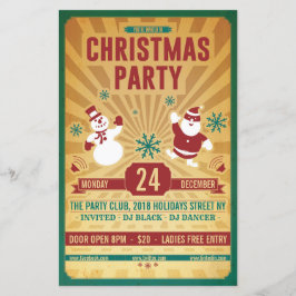 Weihnachts Retro Party Flyer