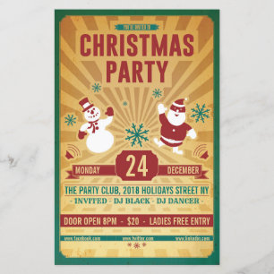 Weihnachts Retro Party Flyer