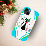 Weihnachts Retro Siamese Cat Case-Mate iPhone Hülle<br><div class="desc">Diese trendige siamesische Katze in stündlicher Glasform ist eine angenehme Art,  Ihr iPhone zu dekorieren!</div>