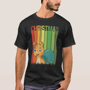 Weihnachts Retro Snail Niedliche Gruppe Matching X T-Shirt