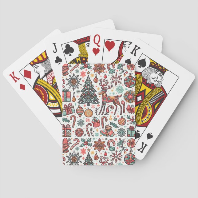 Weihnachts Retro Tree Geschenk Karten spielen Spielkarten (Rückseite)