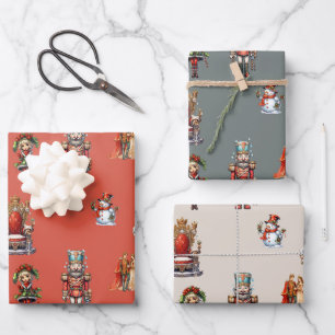 Weihnachts Retro Vinyl Fairycore Geschenkpapier Set