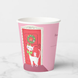 Weihnachts Retro White Cut and Mouse Paper Cups Pappbecher